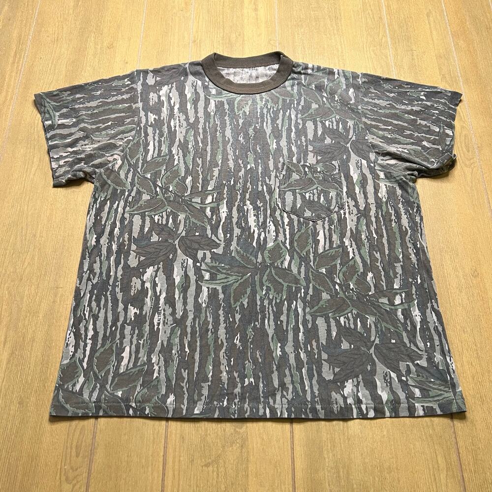 Vintage Realtree Camo T Shirt XL USA 80s 90s All Over Print Hunting Tee Y2K